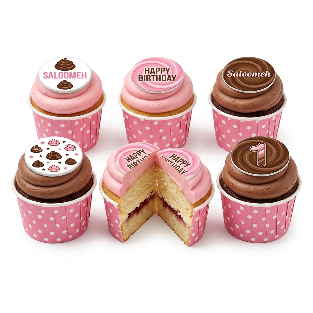 Poop Emoji Birthday Cupcakes with Custom Toppers