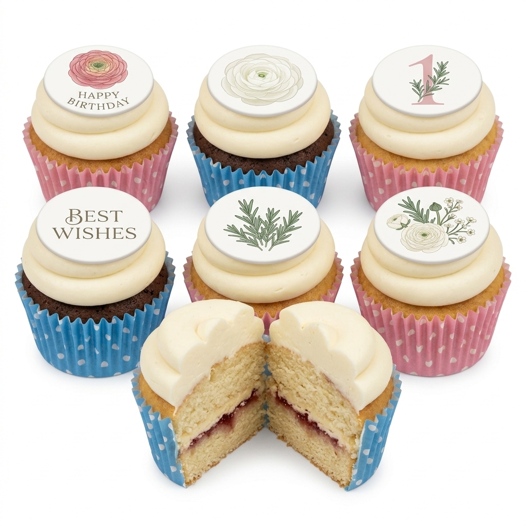 Elegant Floral Birthday Cupcakes