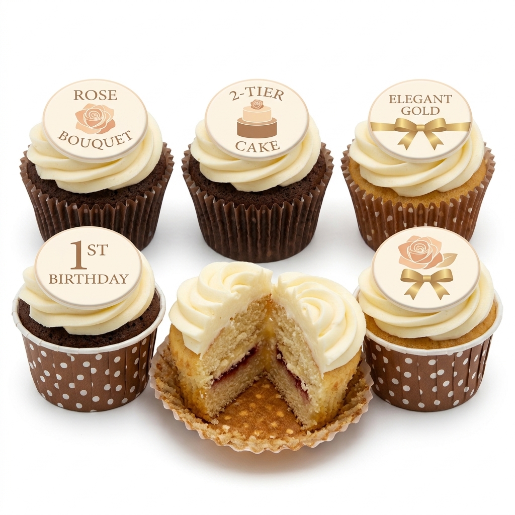 Elegant Rose Birthday Cupcakes for Her