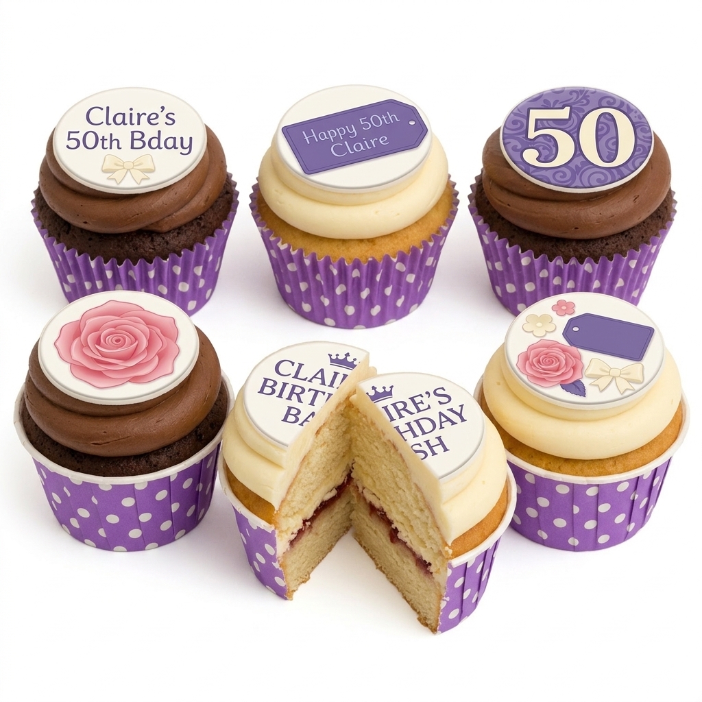 Elegant Floral Ladies Birthday Cupcakes