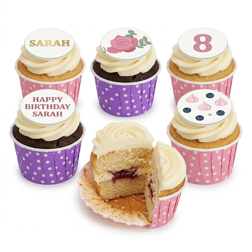 Pastel Floral Birthday Cupcakes