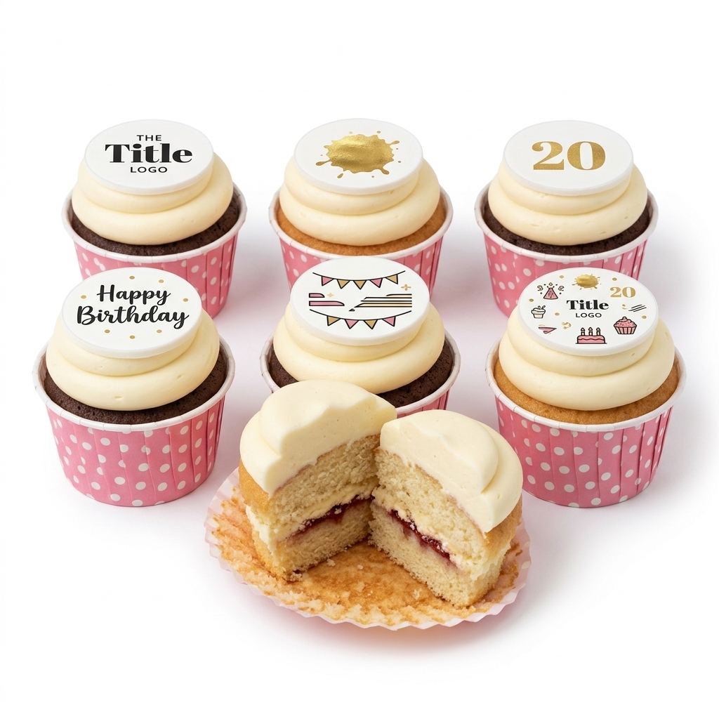 Celebration Birthday Cupcakes with Custom Age Toppers