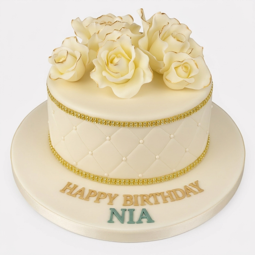 Elegant Floral Birthday Cake
