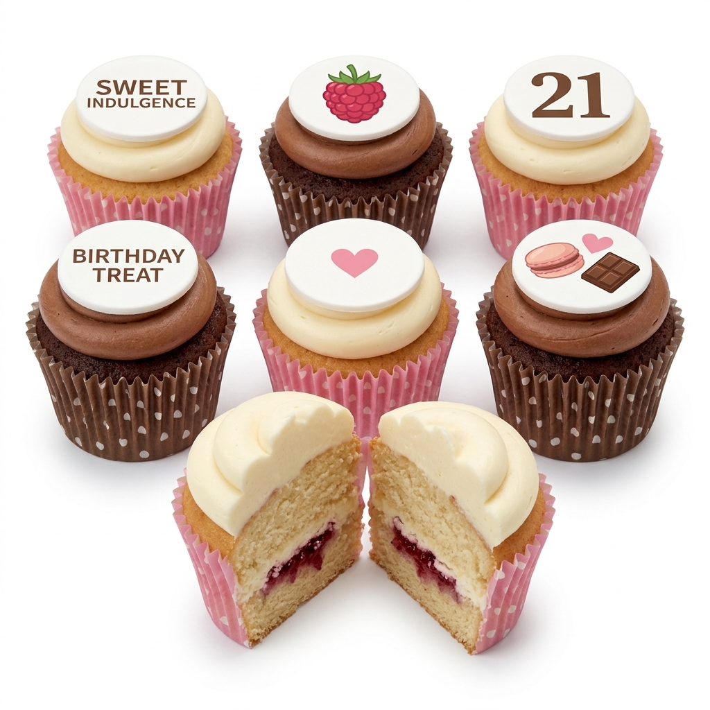 Sweet Indulgence Ladies Birthday Cupcakes with Custom Age