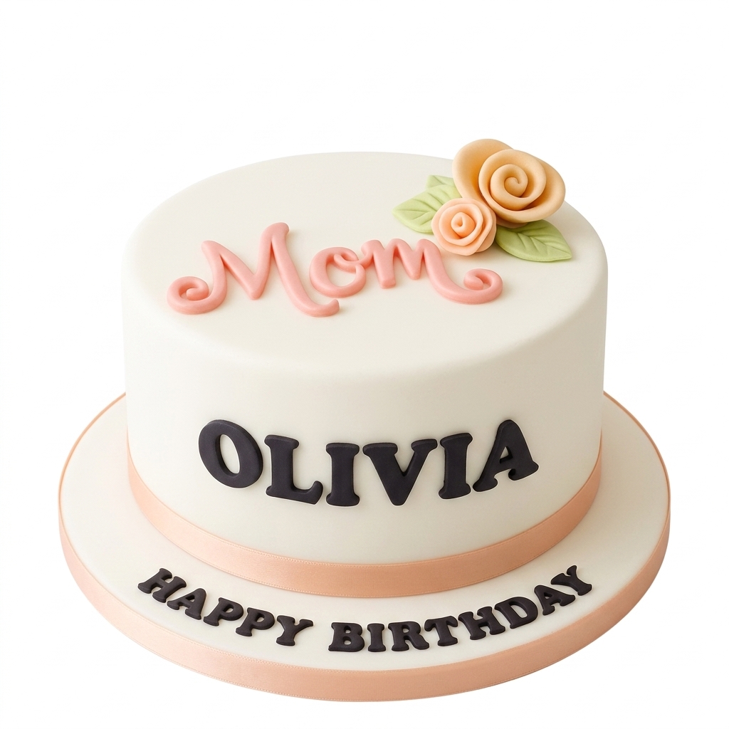 Elegant Floral Birthday Cake for Her