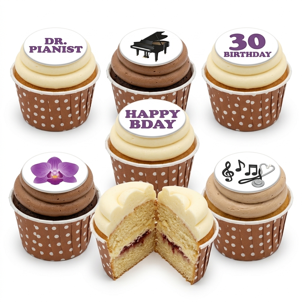 Personalised Birthday Cupcakes with Custom Toppers