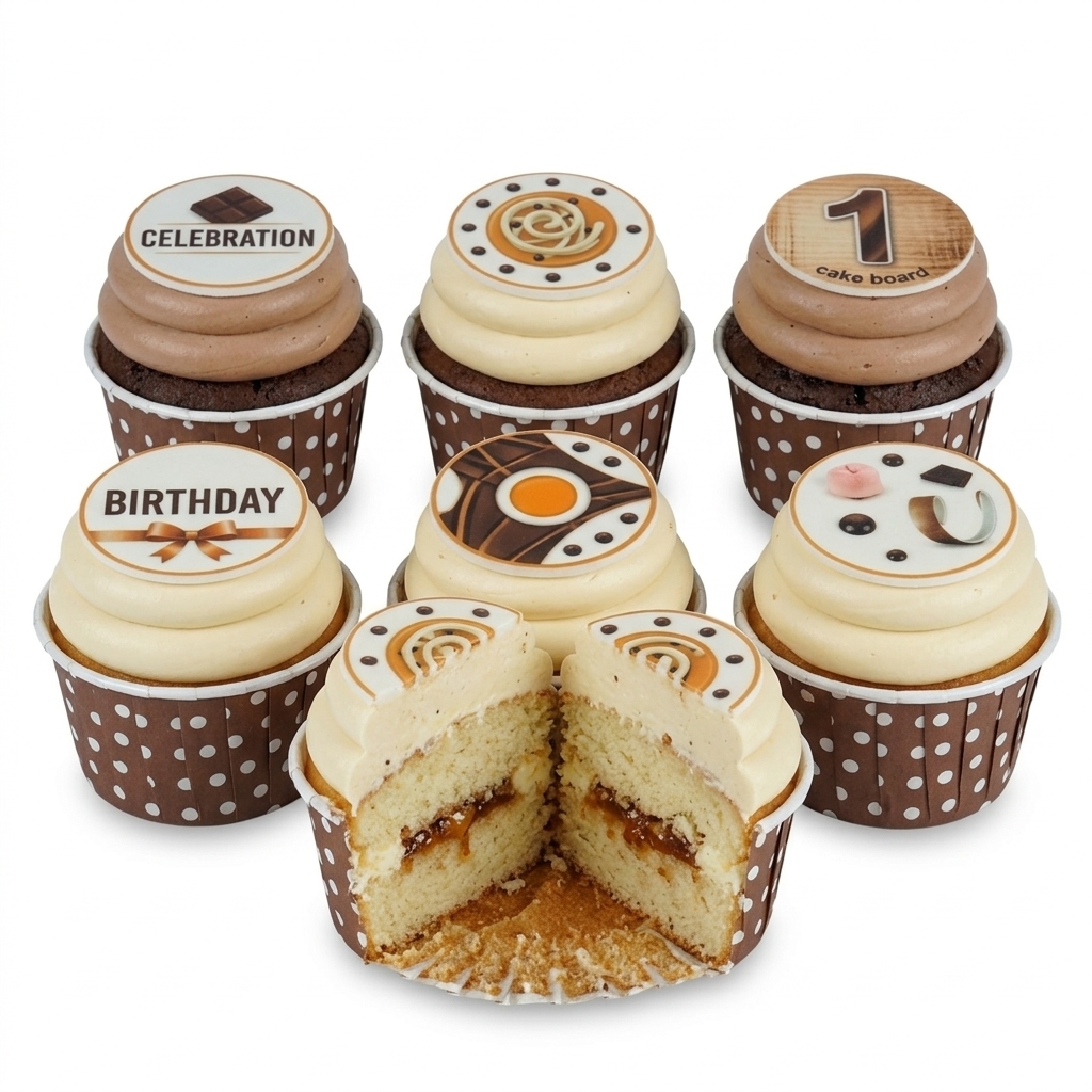 Birthday Celebration Cupcakes with Custom Age Toppers