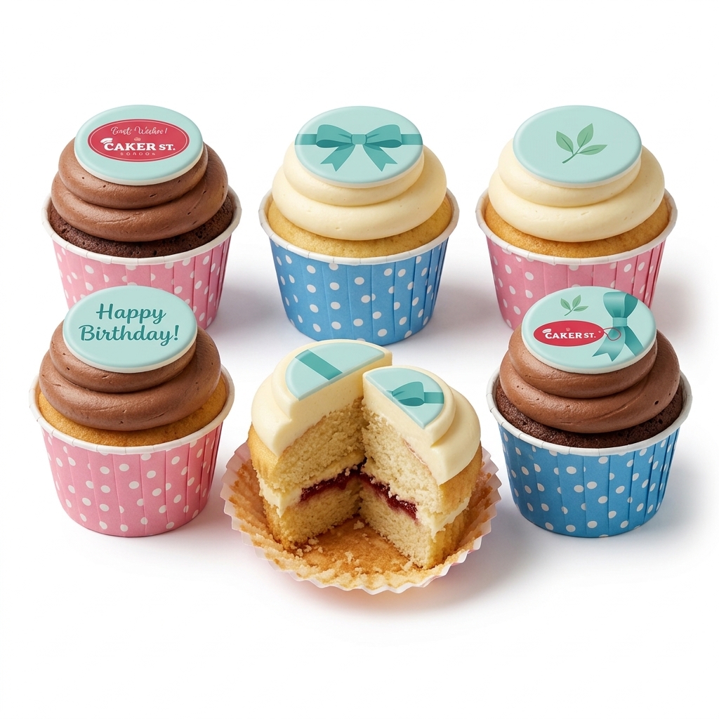 Birthday Gift Bow Cupcakes