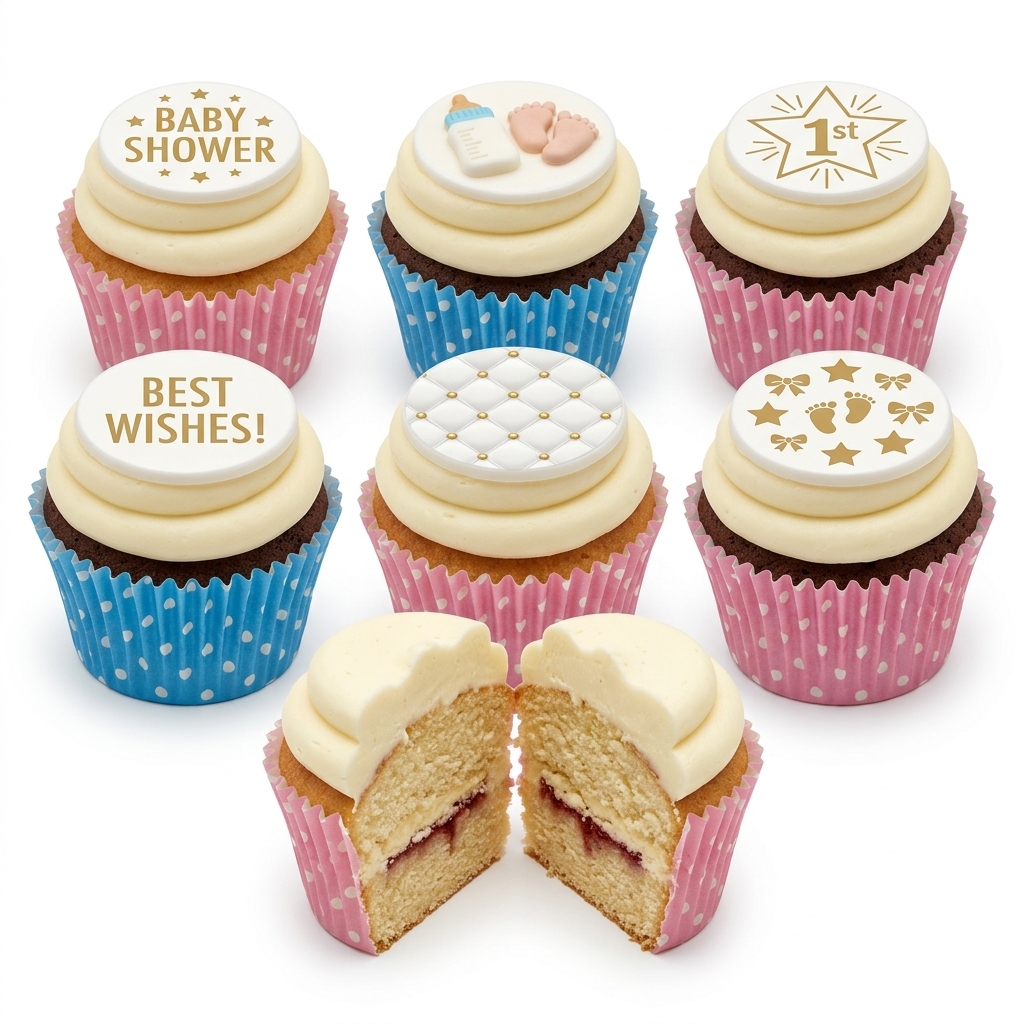 Baby Shower & First Birthday Celebration Cupcakes