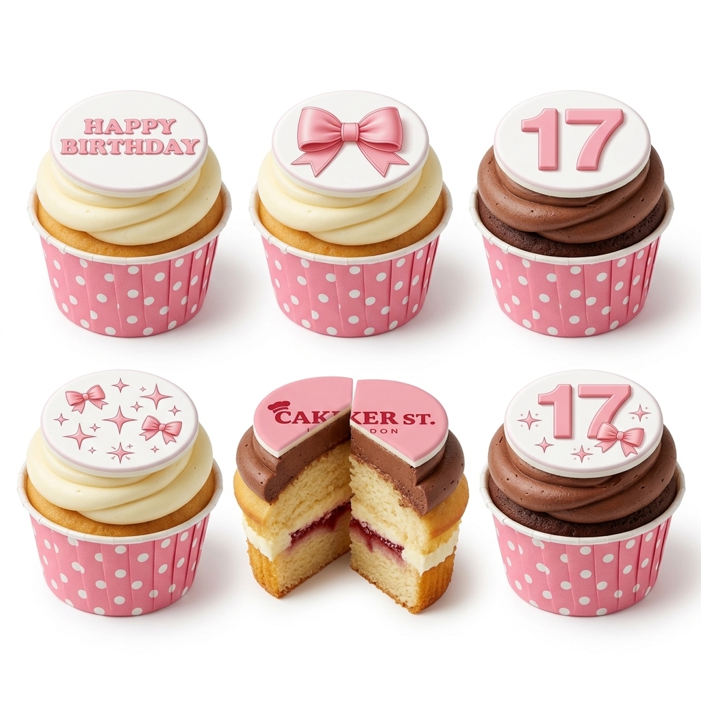 Pink Bow Birthday Cupcakes for Teenage Girls