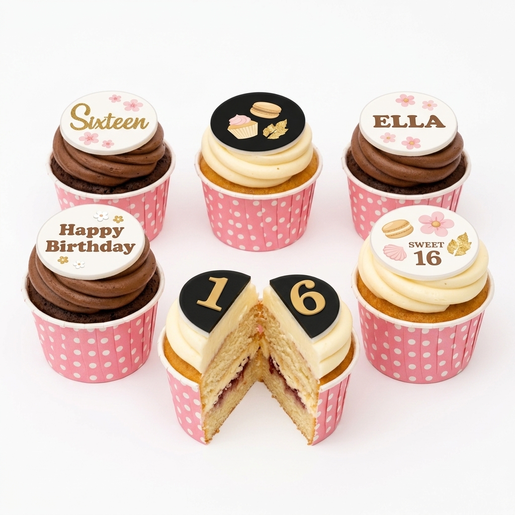 Elegant Floral Birthday Cupcakes for Her