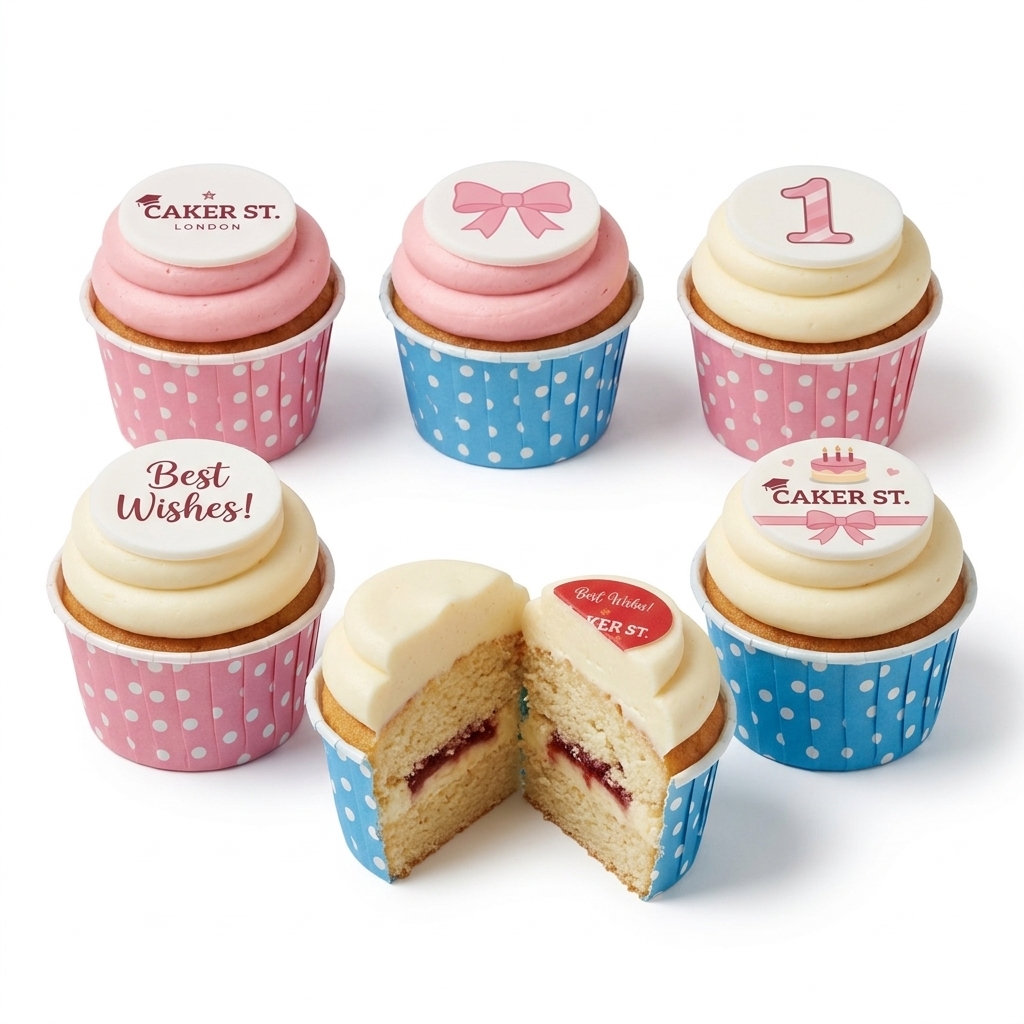 Baby Celebration Cupcakes with Custom Toppers