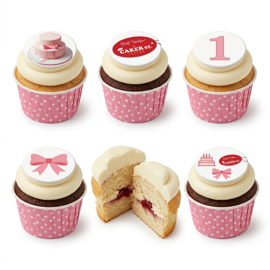 Girls Pink Celebration Birthday Cupcakes