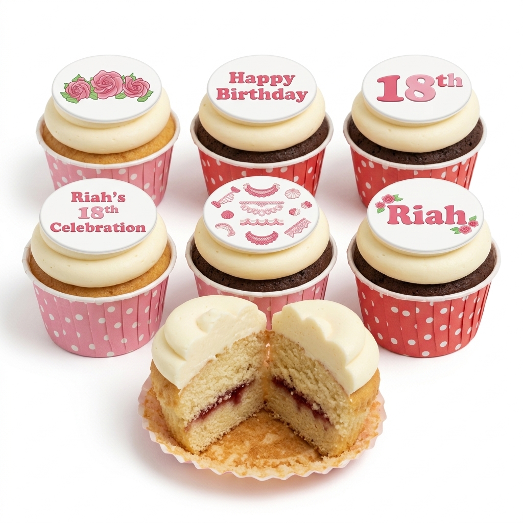 Floral Birthday Cupcakes for Her with Custom Age