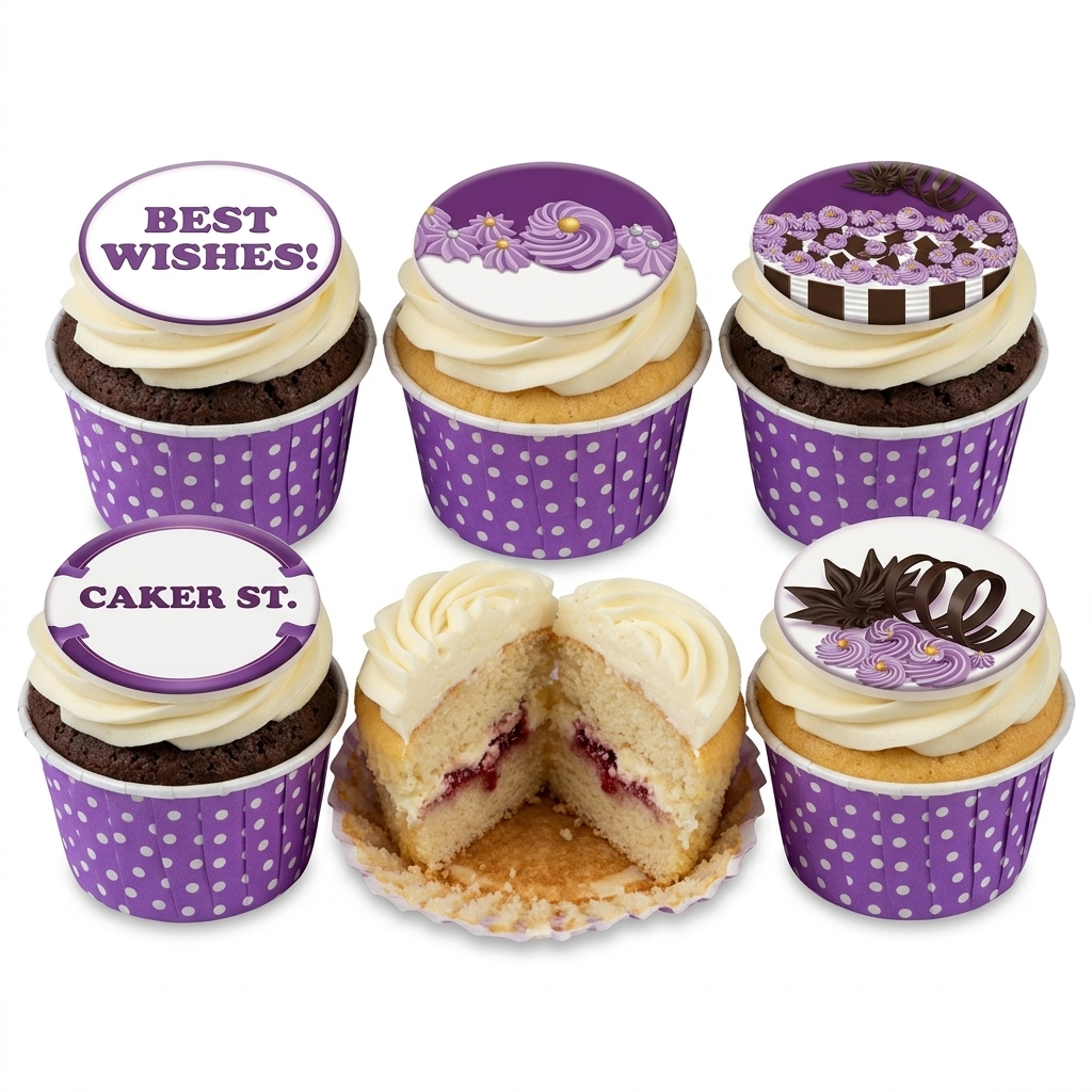 Purple Swirl Birthday Cupcakes
