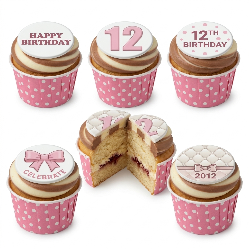 Pink Bow Birthday Cupcakes for Girls