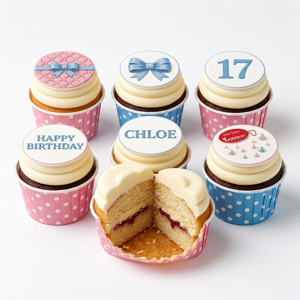Elegant Bow & Pearl Birthday Cupcakes for Her