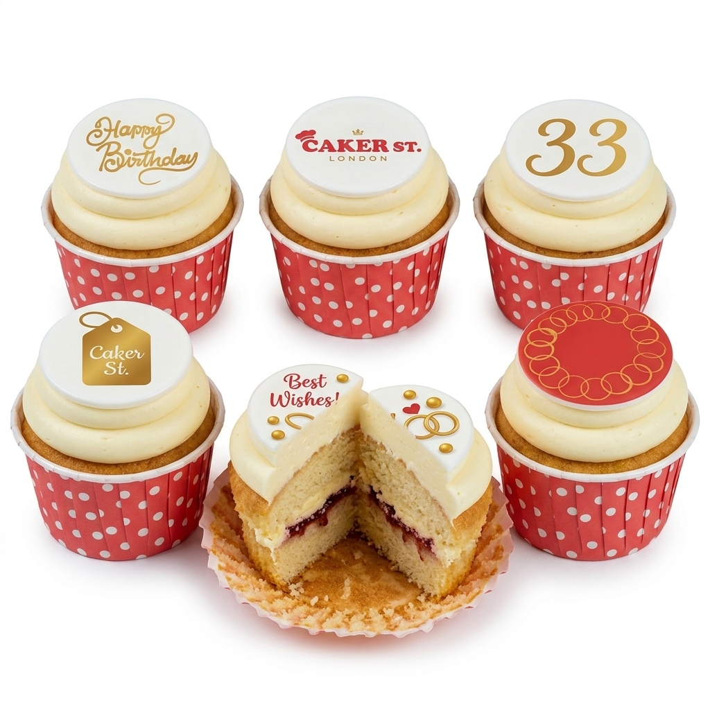 Elegant Birthday Cupcakes with Custom Age Toppers