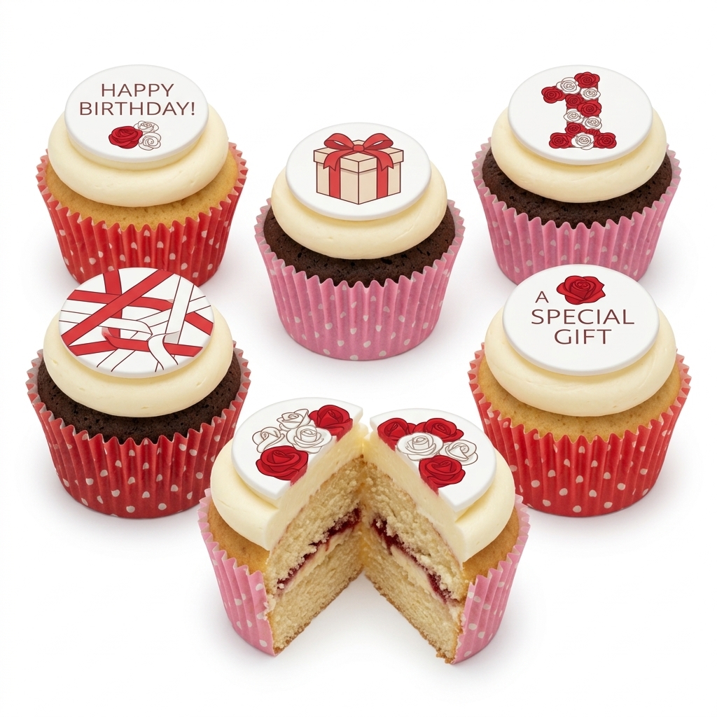 Roses & Gifts Floral Birthday Cupcakes