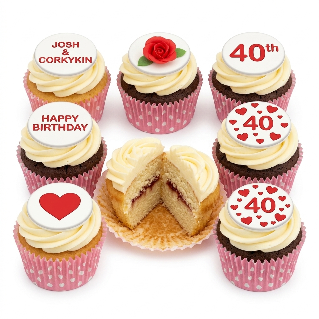 Elegant Floral Birthday Cupcakes for Her