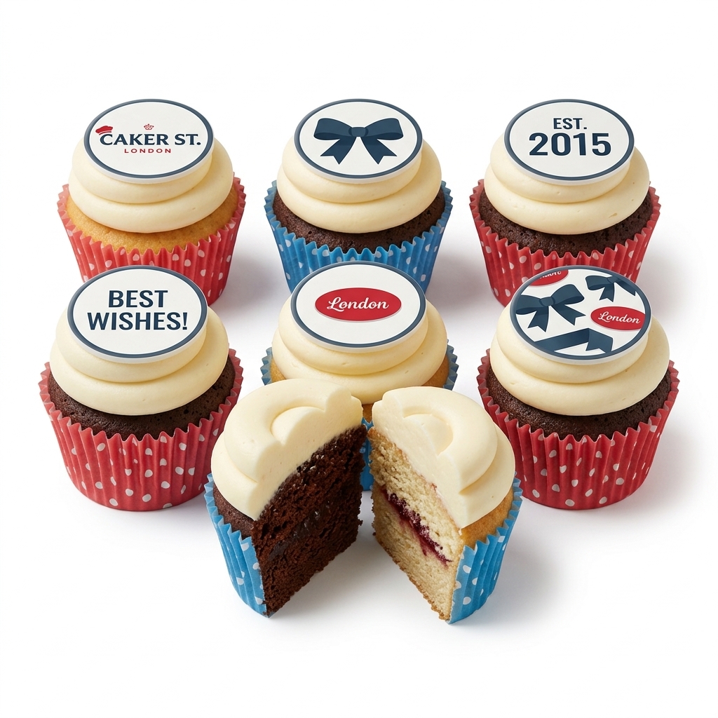 Elegant Bow Celebration Cupcakes with Custom Message