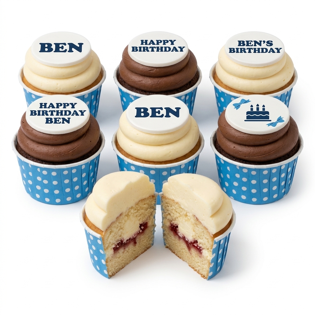 Personalised Birthday Cupcakes with Custom Message
