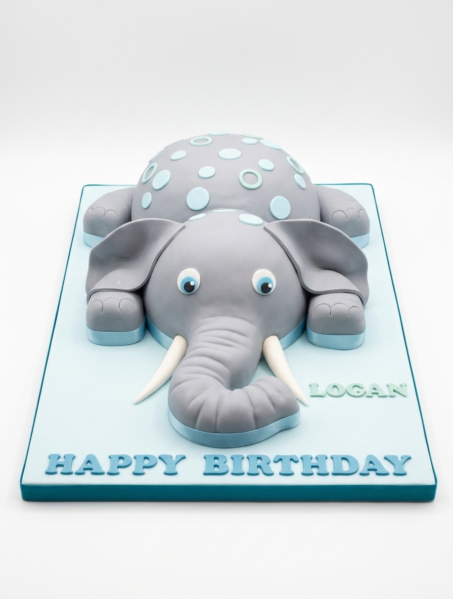 Adorable Kids Elephant Birthday Cake