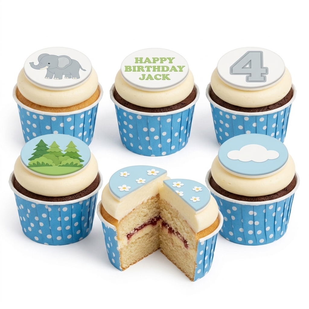 Kids Elephant Birthday Cupcakes