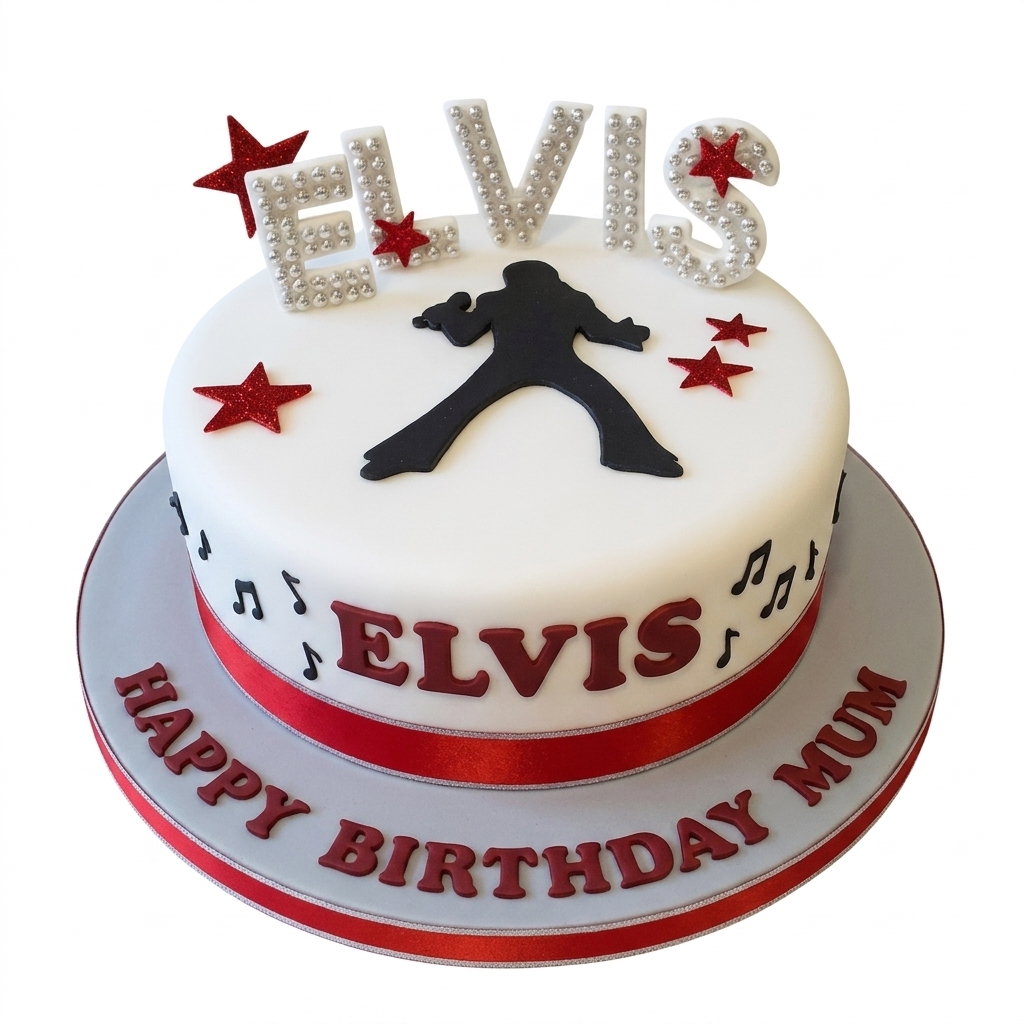Elvis Presley Themed Birthday Cake