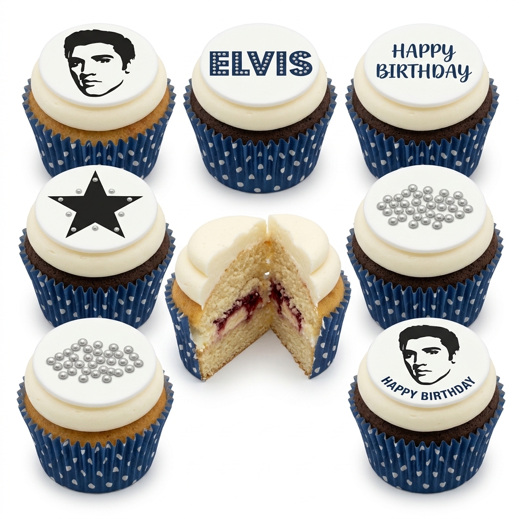 Elvis Birthday Cupcakes