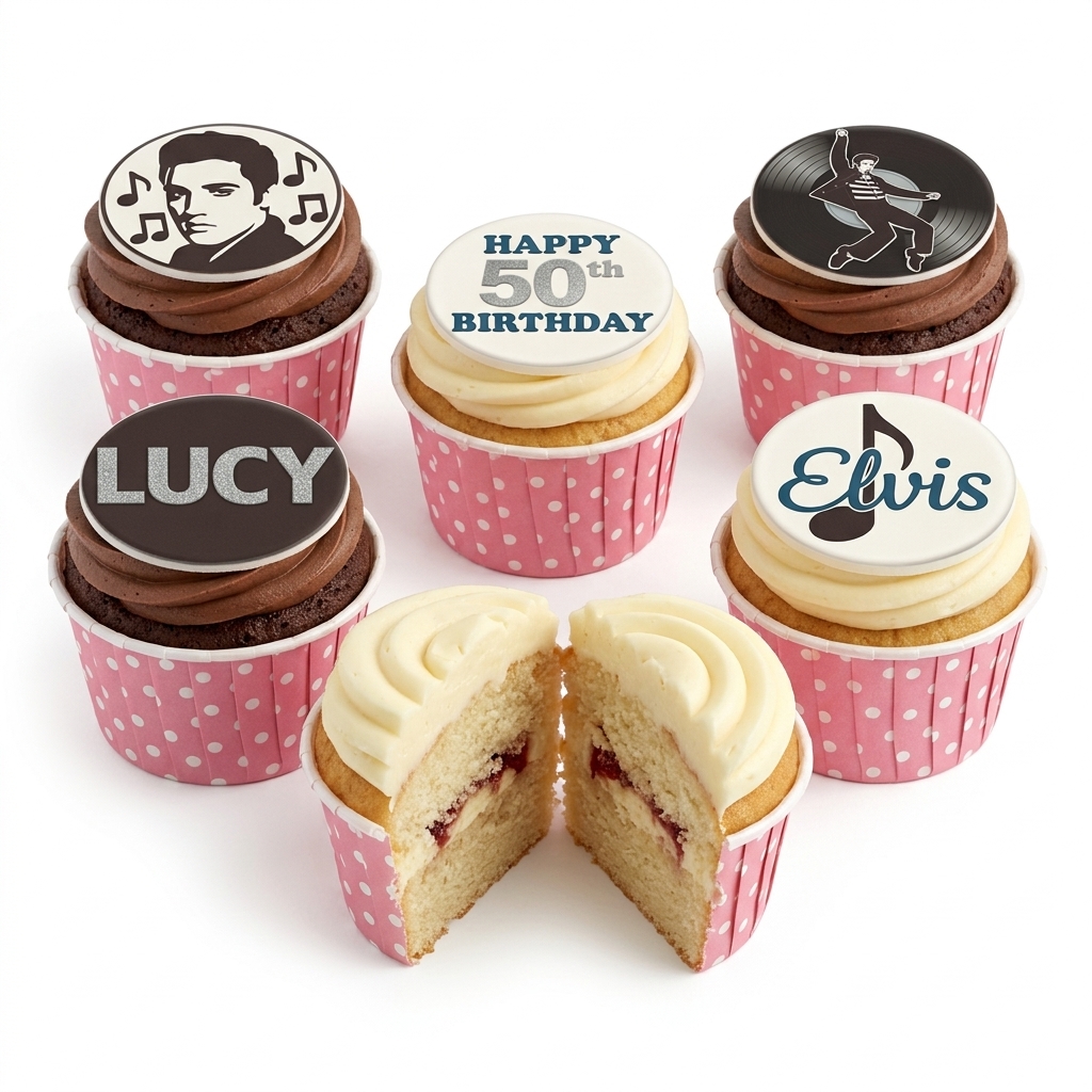Elvis Presley Music Birthday Cupcakes