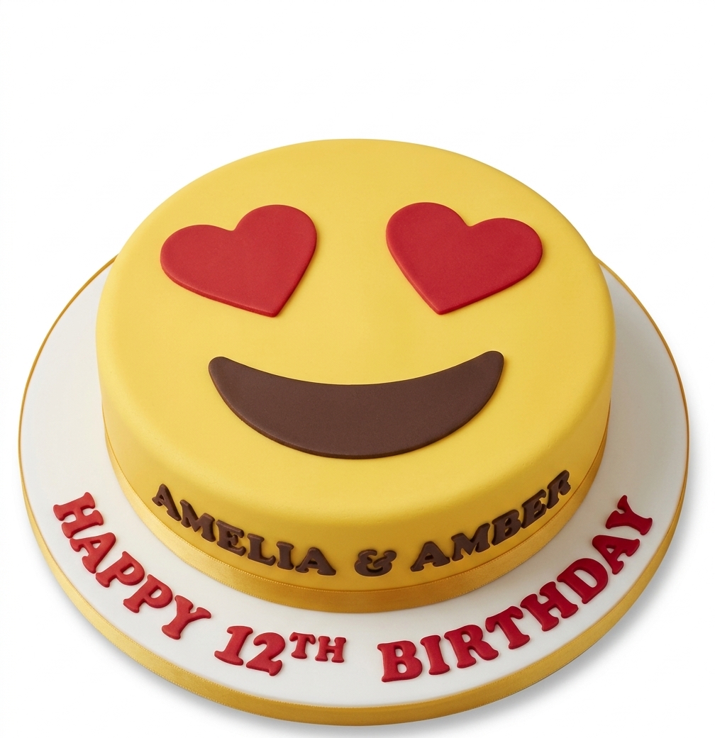 Emoji Heart Eyes Birthday Cake
