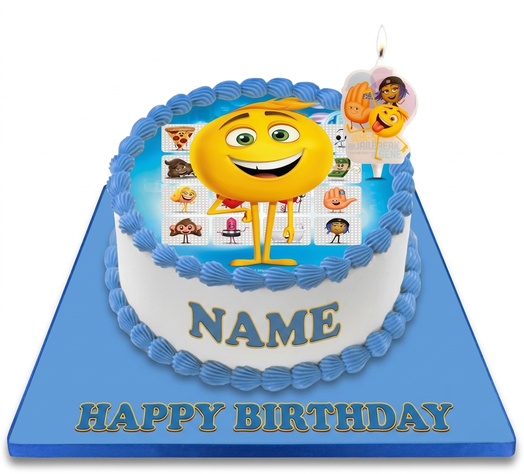 Fun Emoji Movie Birthday Cake