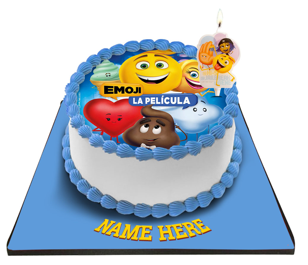 Emoji Cake with Emoji Candle