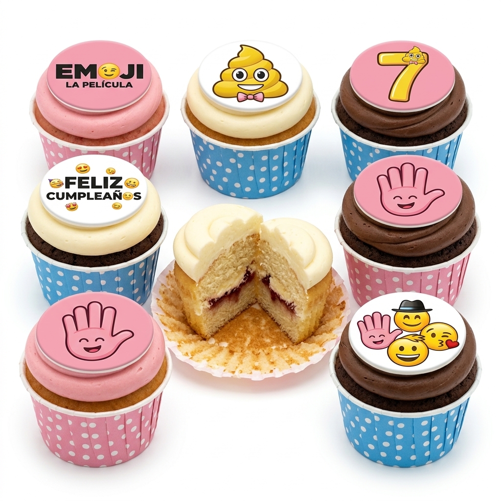 Fun Emoji Birthday Cupcakes