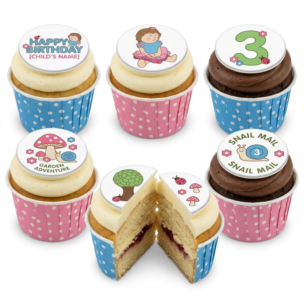 Girls Garden Adventure Birthday Cupcakes