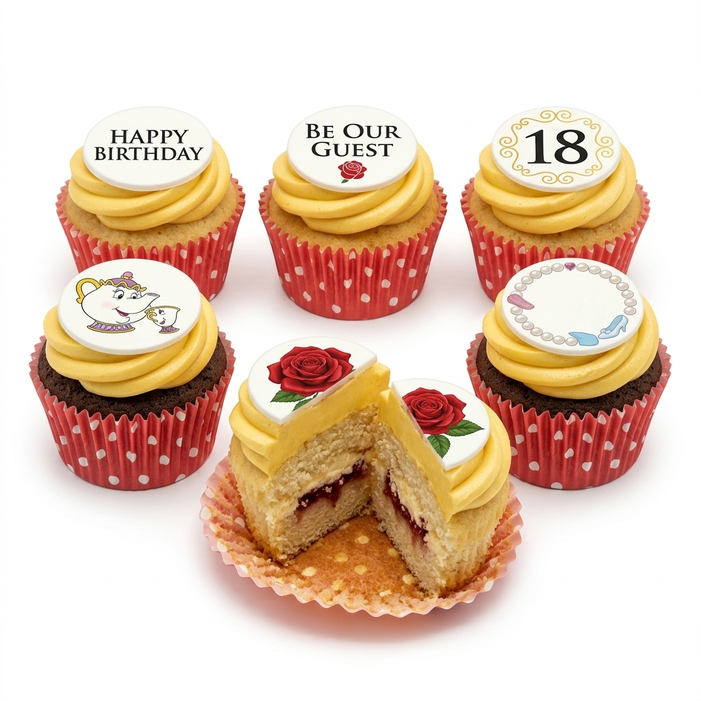 Beauty and the Beast Princess Birthday Cupcakes