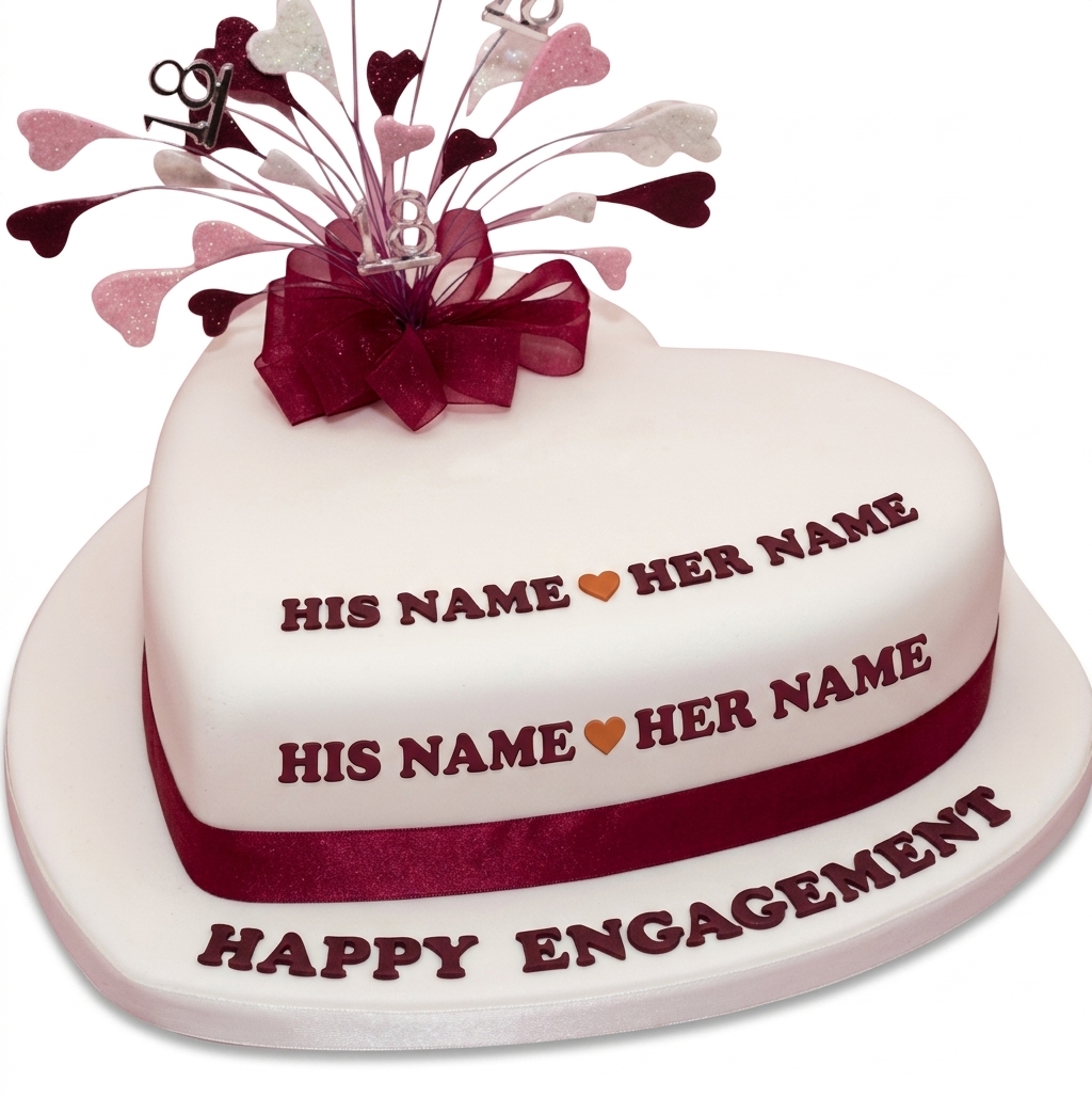 Heart Shaped Engagement Cake