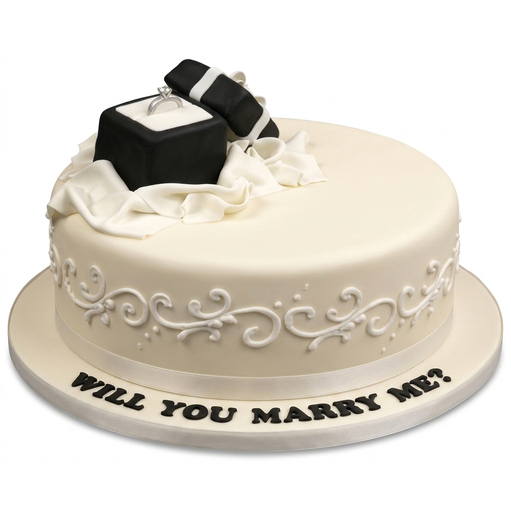 Will You Marry Me? Engagement Proposal Cake