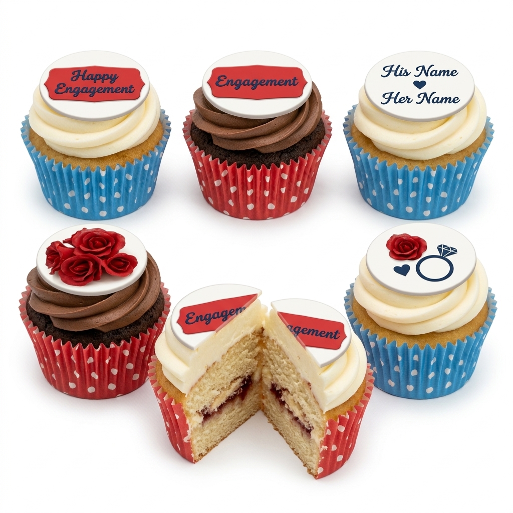 Personalised Engagement Cupcakes