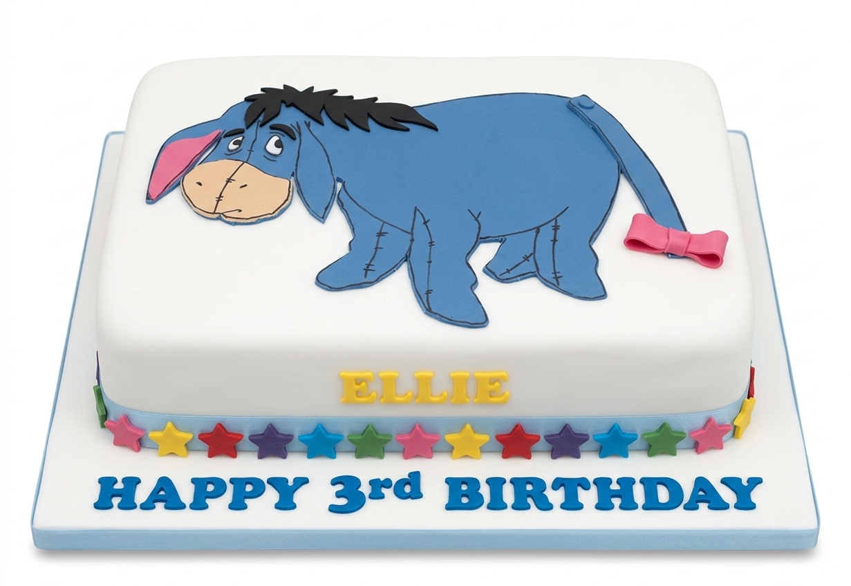 Eeyore Birthday Cake with Custom Name & Age