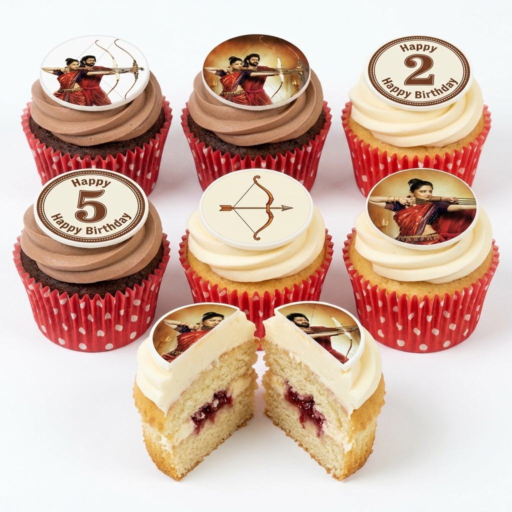 Archery Theme Birthday Cupcakes with Custom Age Toppers