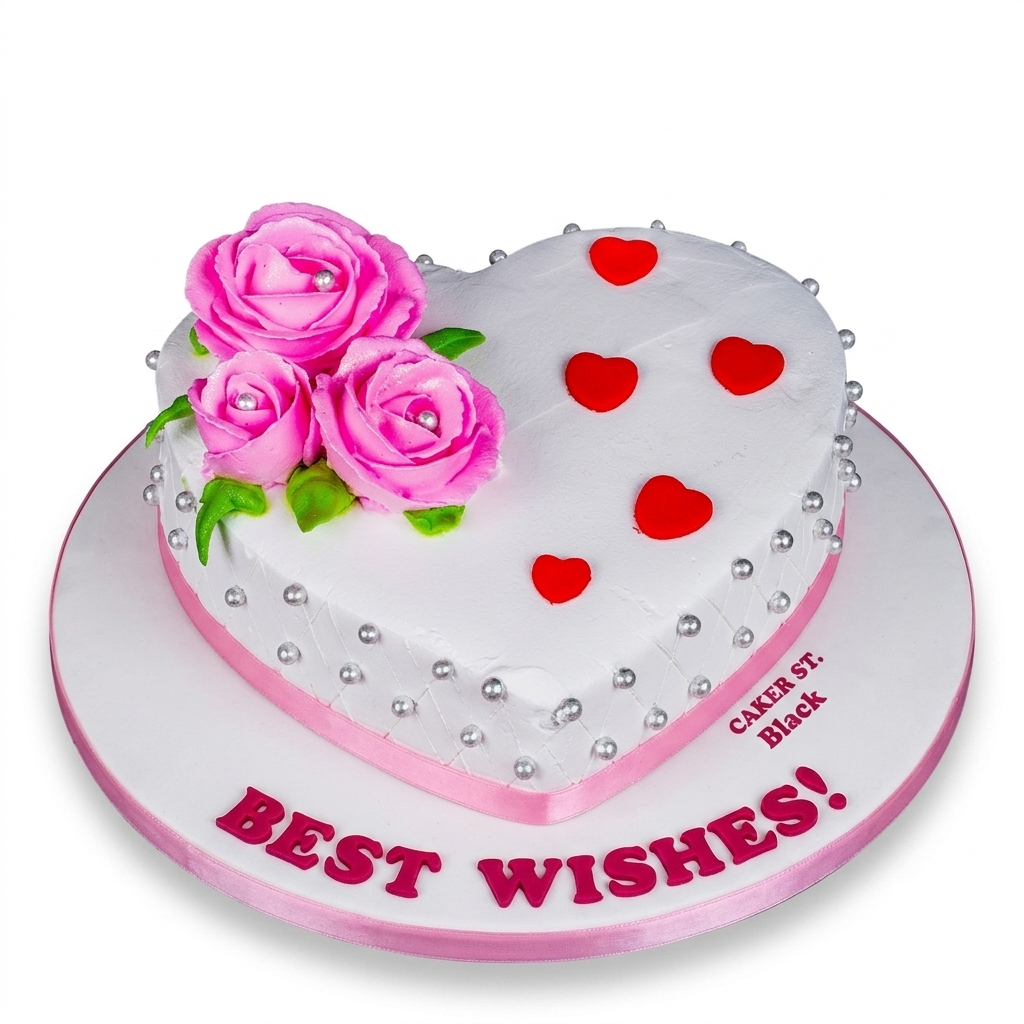 Heart Shaped Floral Celebration Cake