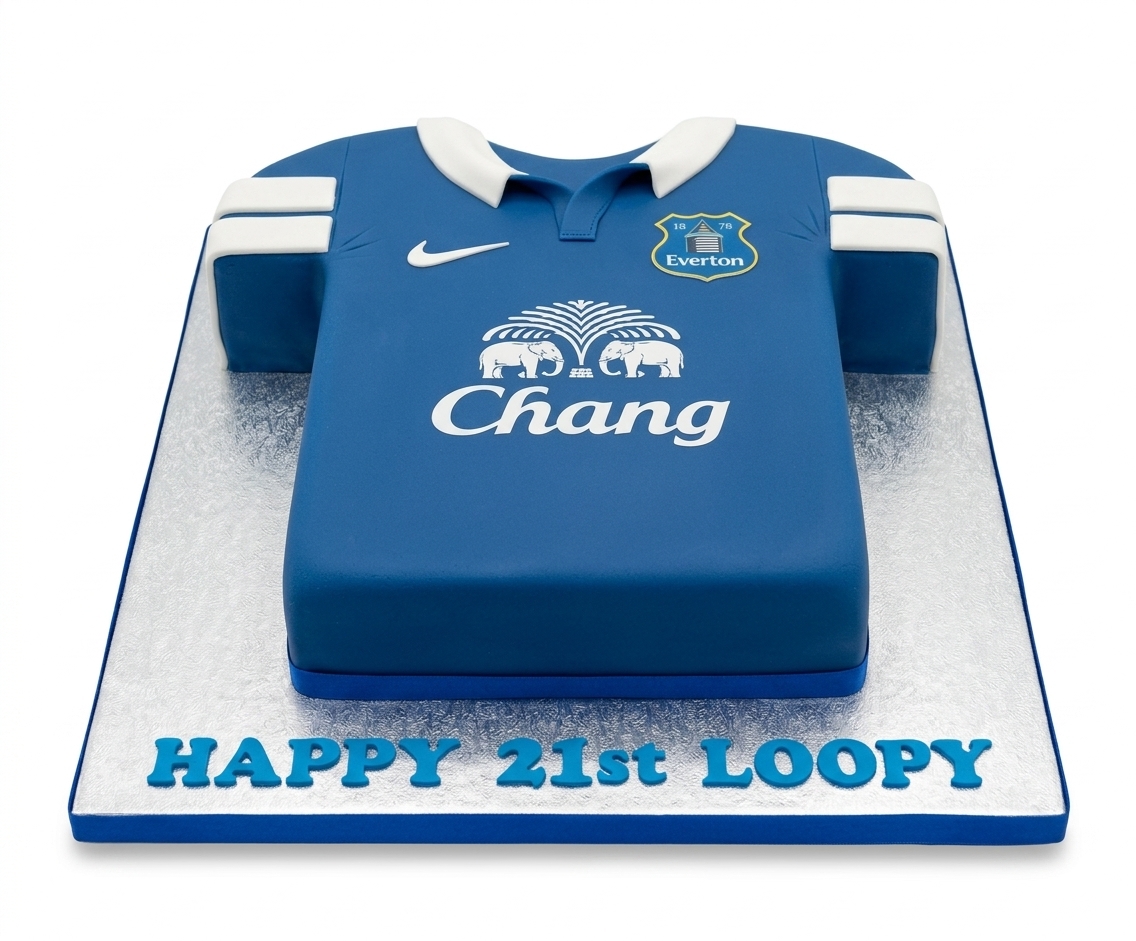 Everton Football Shirt Birthday Cake