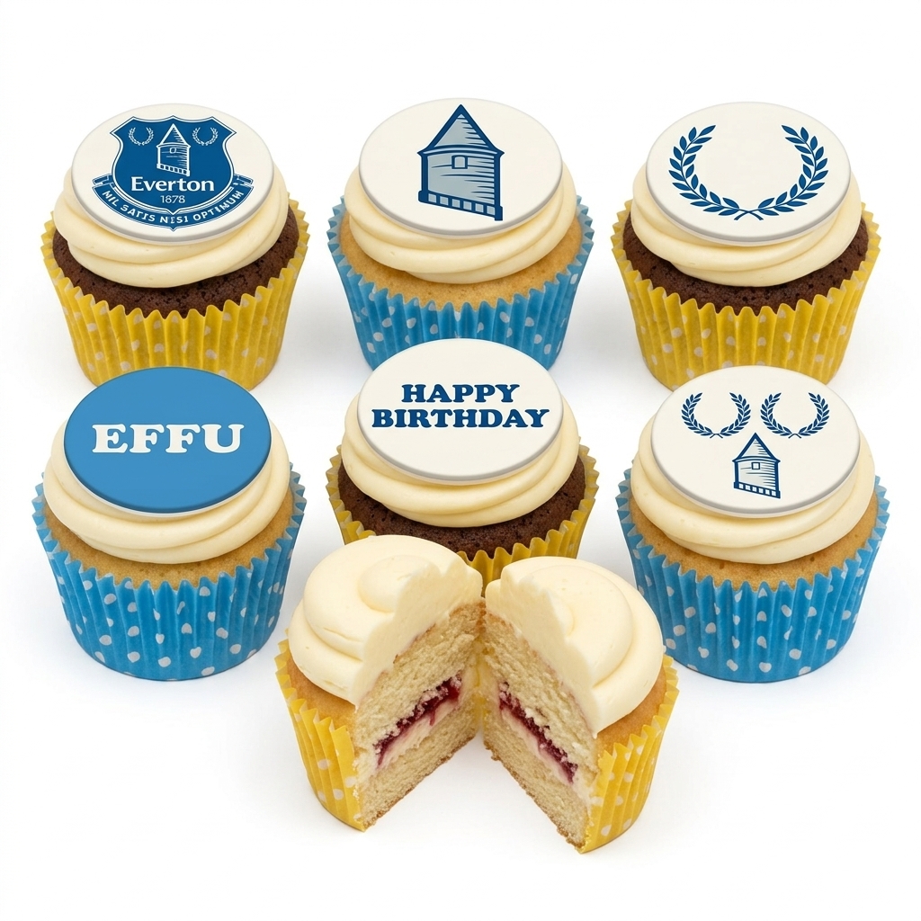 Everton Football Club Birthday Cupcakes