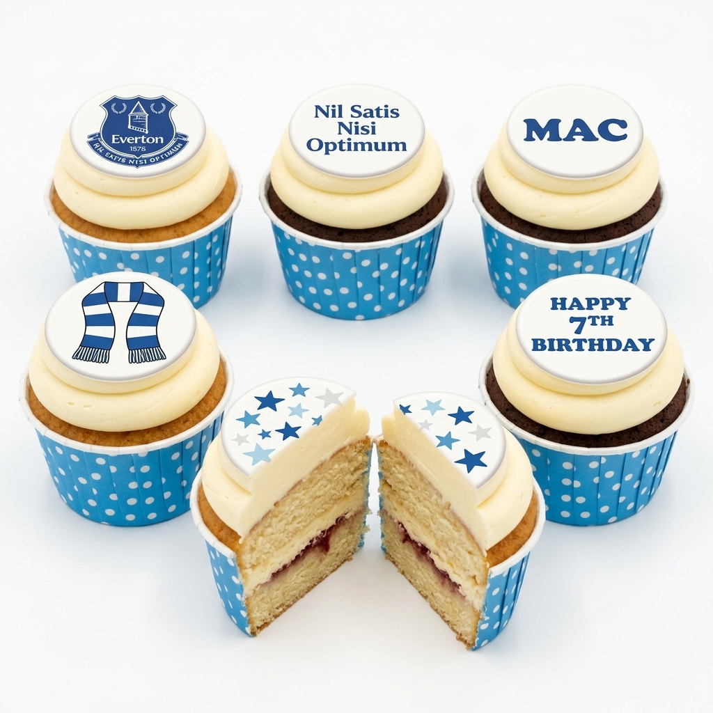 Everton Football Birthday Cupcakes