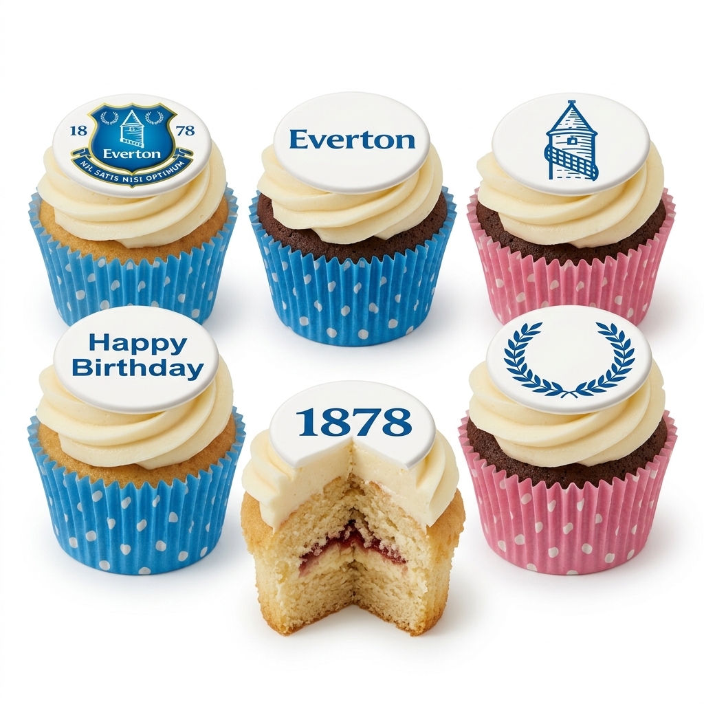 Everton Football Birthday Cupcakes