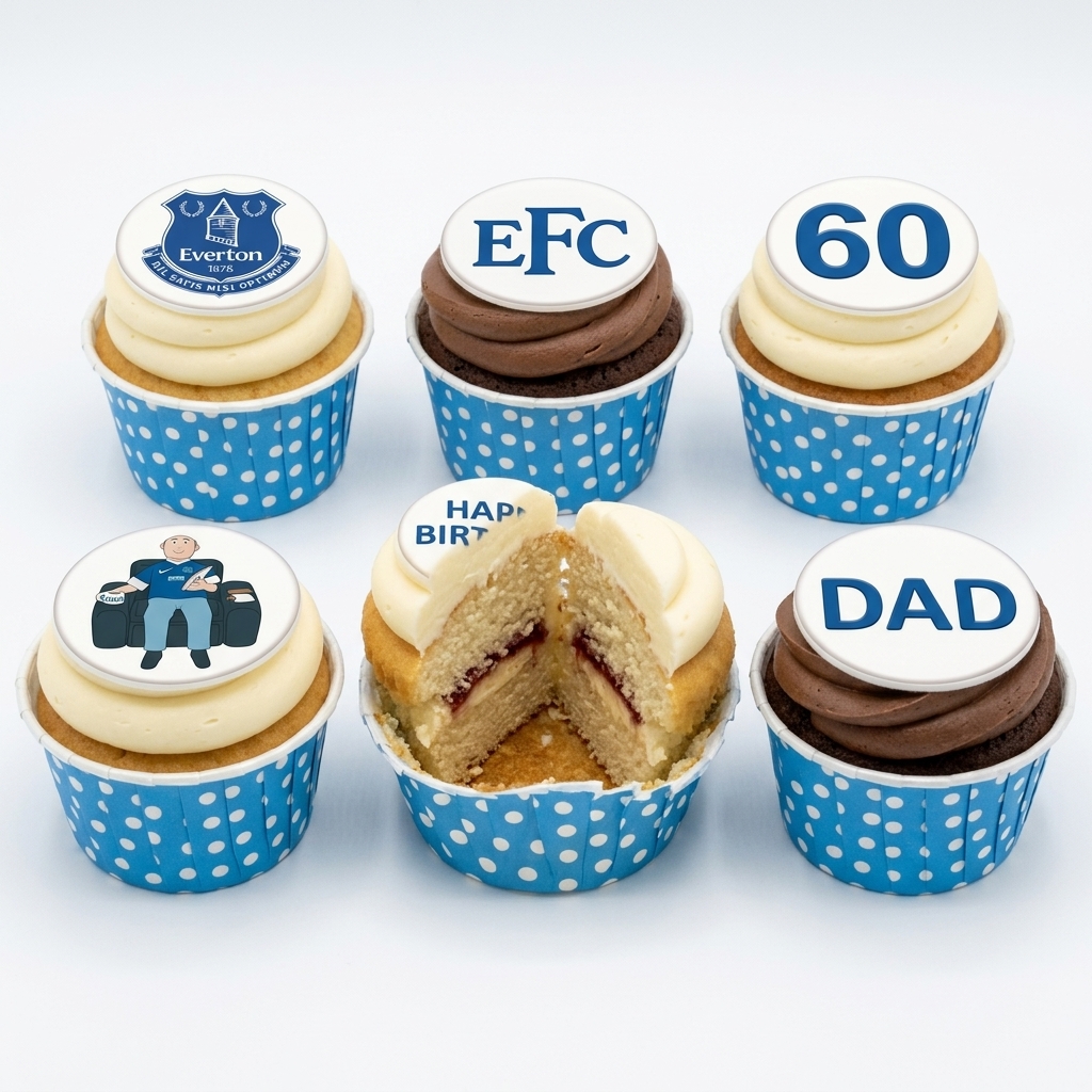 Everton Football Birthday Cupcakes