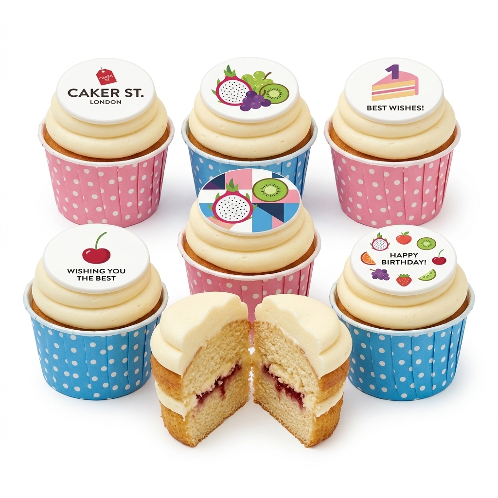 Vibrant Fruit Birthday Cupcakes