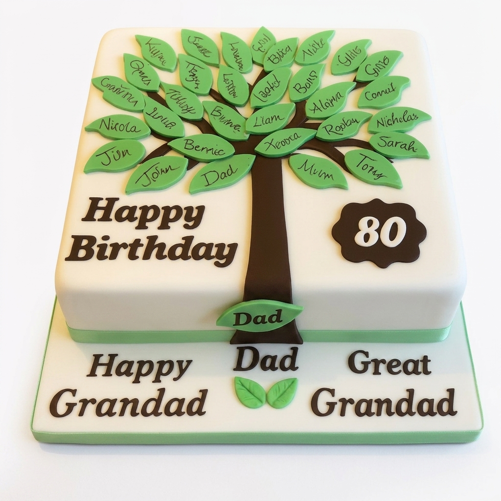Family Tree Birthday Cake with Custom Names